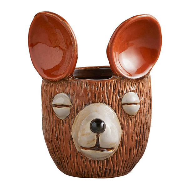 The Bear Face Ceramic Planter from Closiist is the perfect way to add a touch of whimsy to your home or office. This adorable planter is ideal for succulents and small plants, featuring a cute bear face design and high-quality ceramic construction.