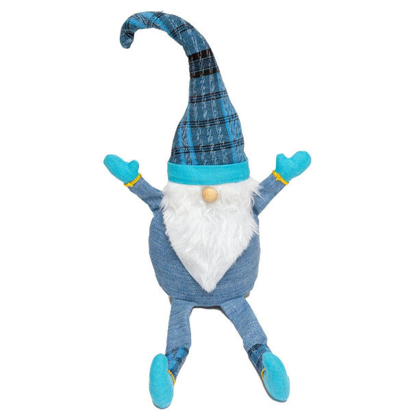 Enchanting Handcrafted Fair Trade Giant Sitting Holiday blue Gnome: A Touch of Whimsy for Your Home**