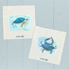Dive into Sustainable Cleaning with Whimsical Seascapes: Watercolor Sea Turtle, Crab Dishcloths (2-Pack) (Compostable)
