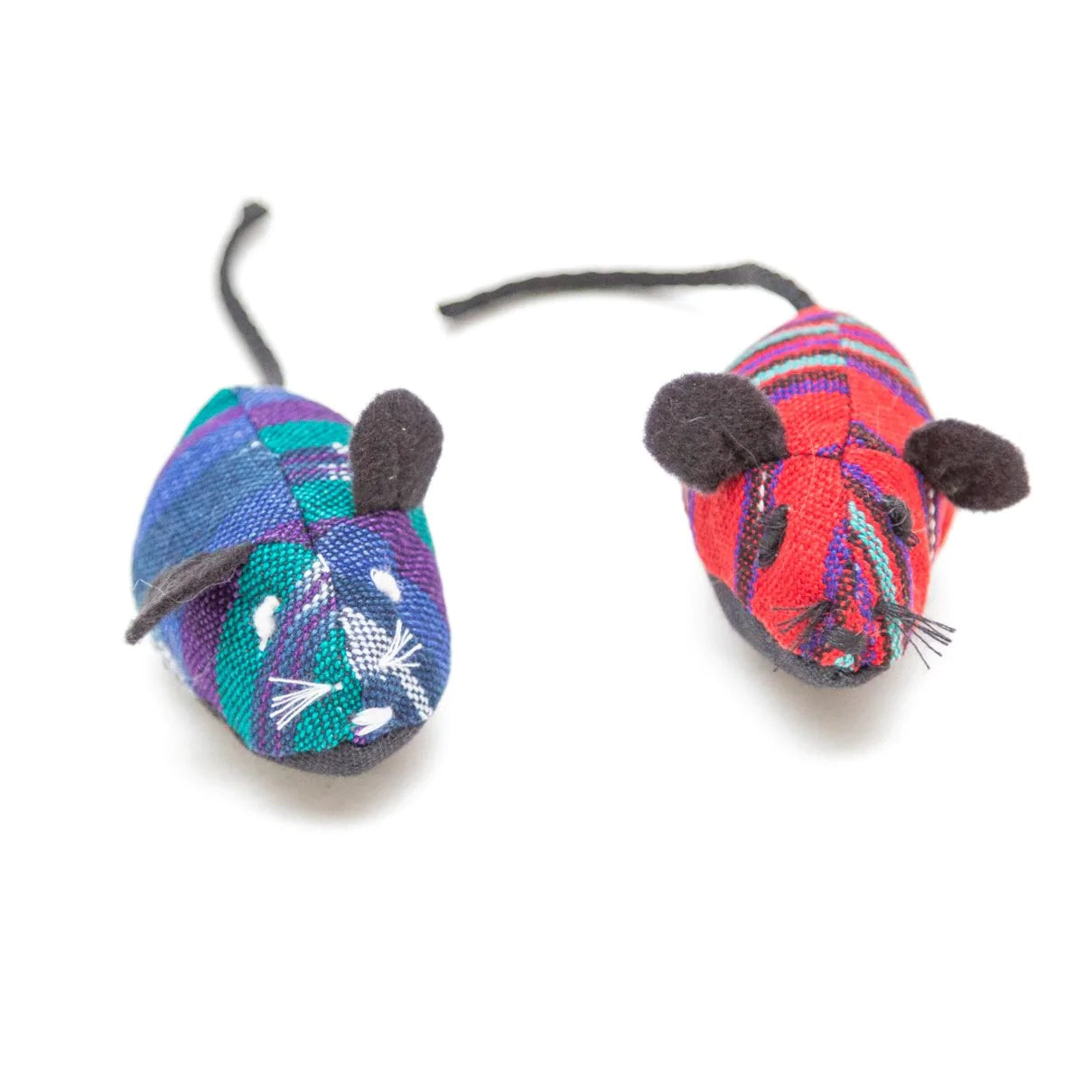 Our Fair Trade and Handmade version of Tom and Jerry! These adorable catnip-filled mice, sewn with colorful Guatemalan fabric, will give your cat hours of delirious fun! Small and light for pets to toss and chase. Let the games begin!