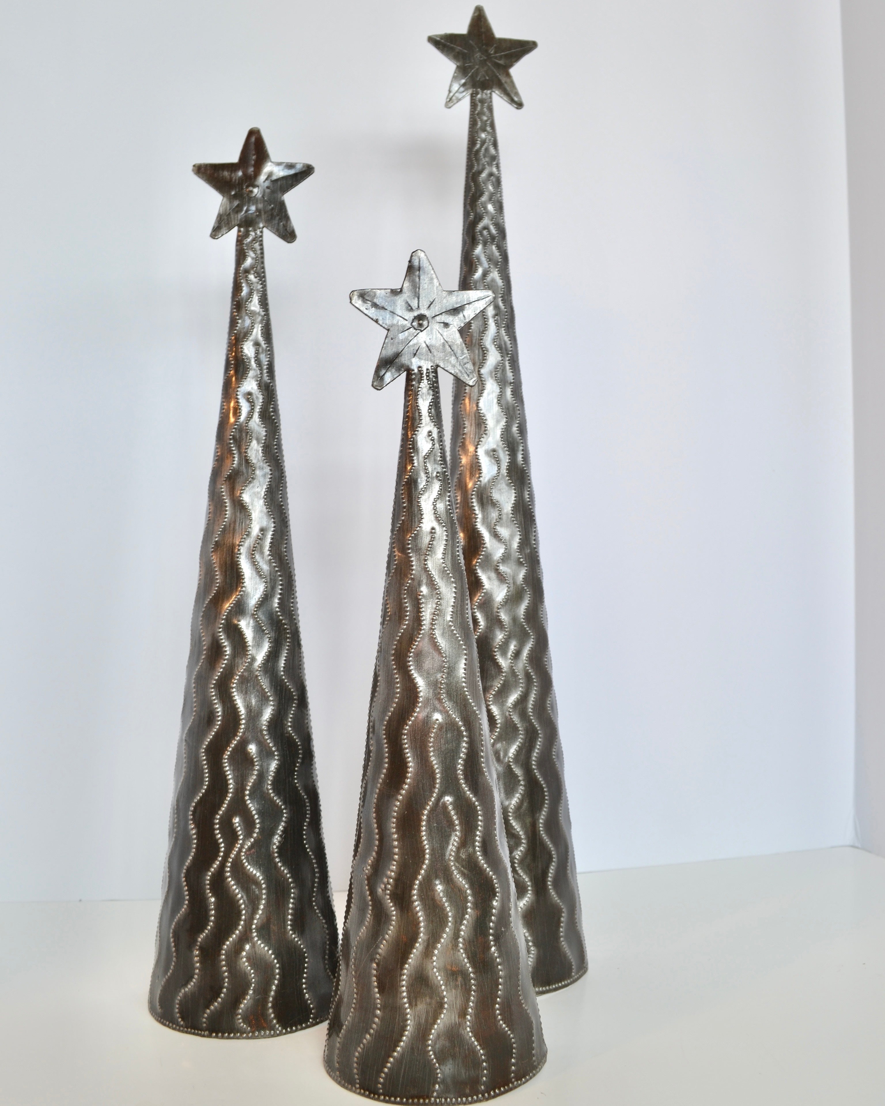 Handcrafted Recycled Steel Standing Tree - A versatile addition to your home décor, perfect for shelves, tables, or mantels.