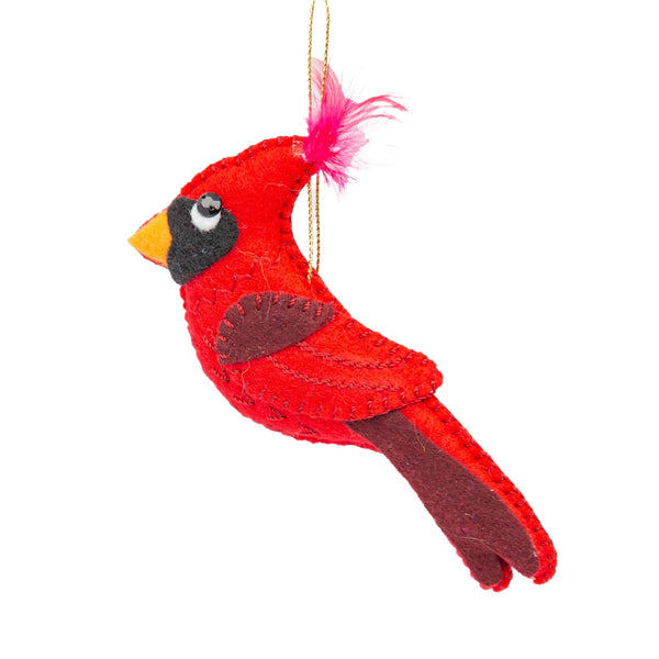 Handcrafted Felt Cardinal Ornament: A Touch of Vibrant Charm for Your Holiday Décor**