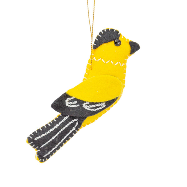 Endearing Handcrafted Felt Goldfinch Ornament: A Touch of Vibrant Charm for Your Home**