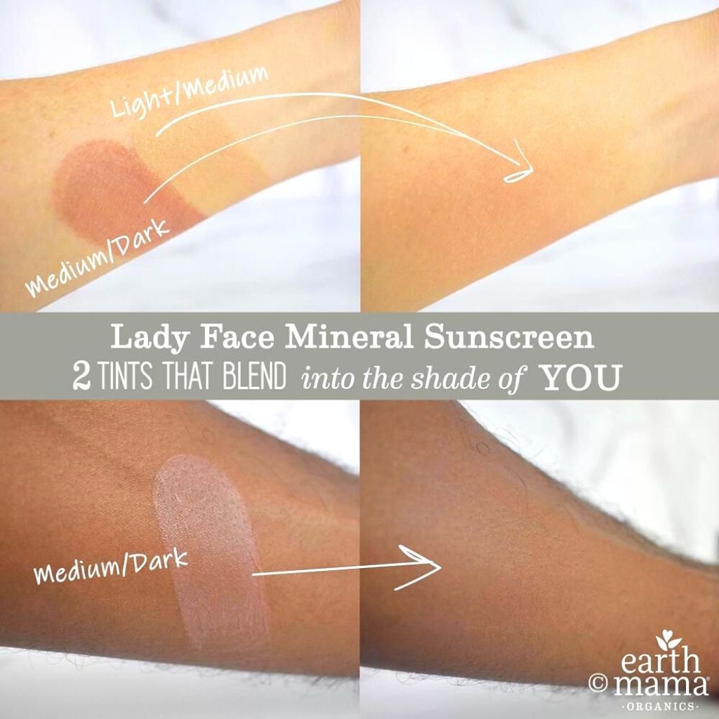 Lady Face™ Tinted Mineral Sunscreen Face Stick SPF 40 - Non Toxic, Cruelty Free, Sustainable Earth Mama Organics
