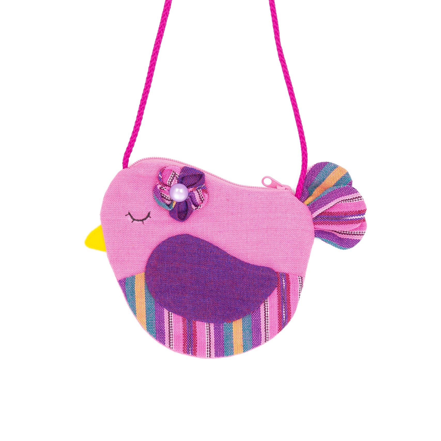 How cute are these Little Birdie Purses? Accented with a small flower and featuring a zippered top, this purse is perfect for keeping the little one's riches intact!