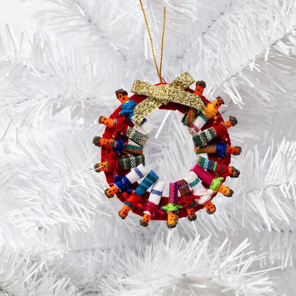 Embrace Peace and Positivity with Our Handmade Worry Doll Wreath Ornament