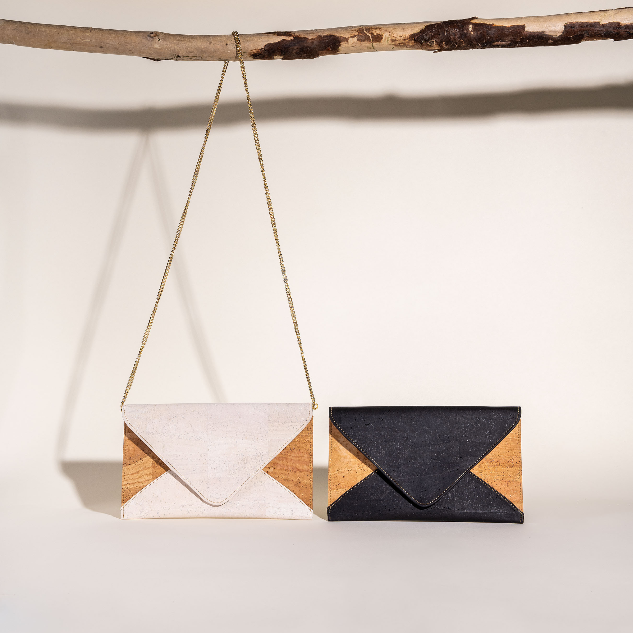 Versatile cork clutch for day or night. Stylish, eco-friendly, and vegan. Converts from clutch to crossbody. Spacious interior. Handmade in Portugal. Shop now!