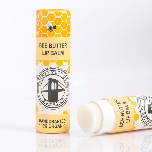 Organic Bee Butter Lip Balm Unscented - 100% Natural, Organic & Biodegradable Brooklyn Made Natural