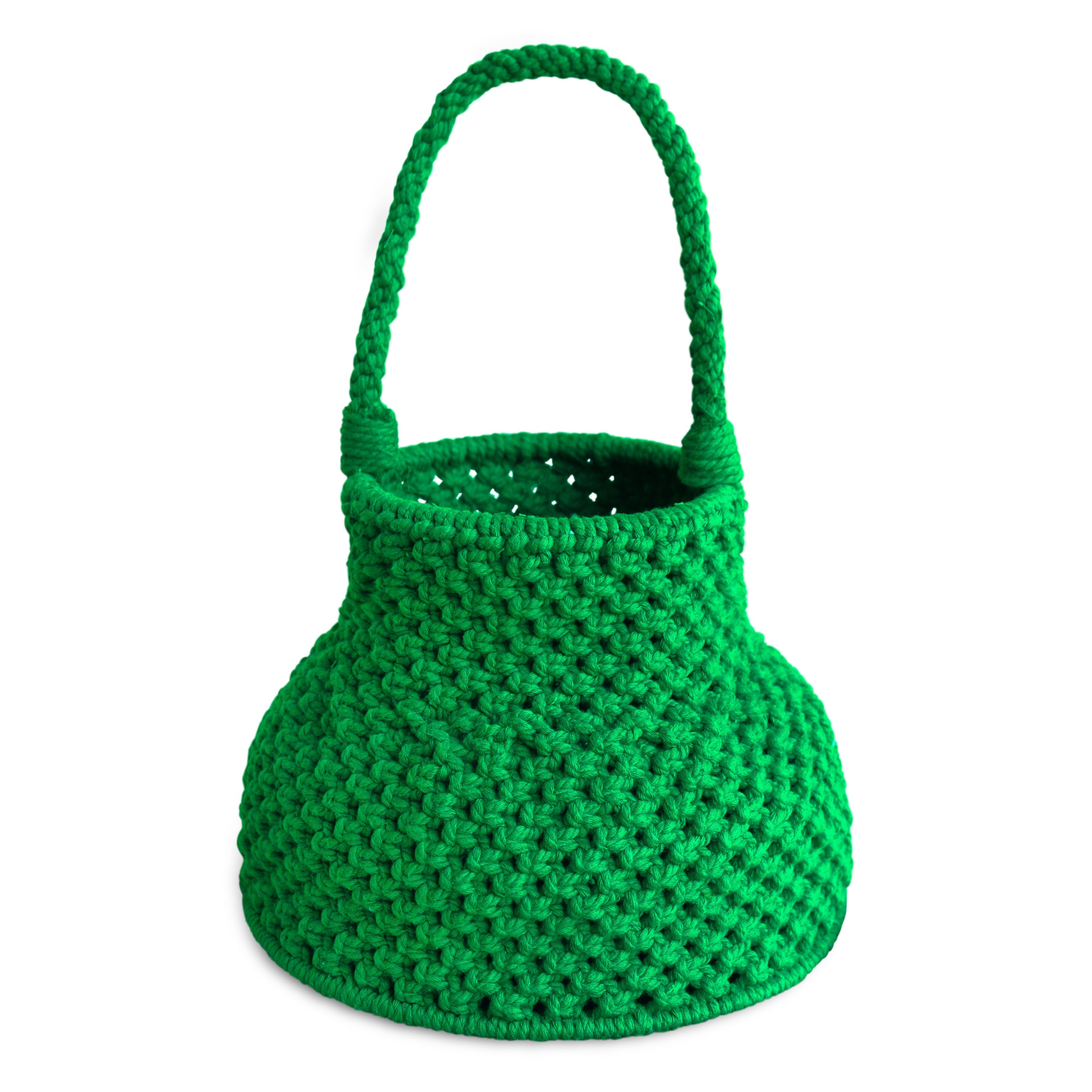 Petit sac seau en macramé Naga, en vert - respectueux de l'environnement et commerce équitable