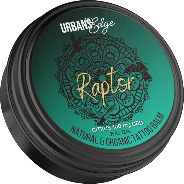 Raptor Tattoo Balm (Citrus Scent) soothes skin & boosts tattoo vibrancy with hemp, essential oils & natural ingredients. Lightweight, non-greasy, and made in USA. Unleash your ink, order Raptor now!