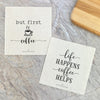 Coffee First, Conquer the Day: Eco-Friendly Dishcloths (2-Pack) (Compostable, Whimsical Designs)