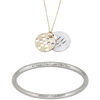 SET - FRUIT OF LIFE NECKLACE 14K + I AM LOVE I AM LIGHT I AM PEACE BANGLE (SAVE $65)