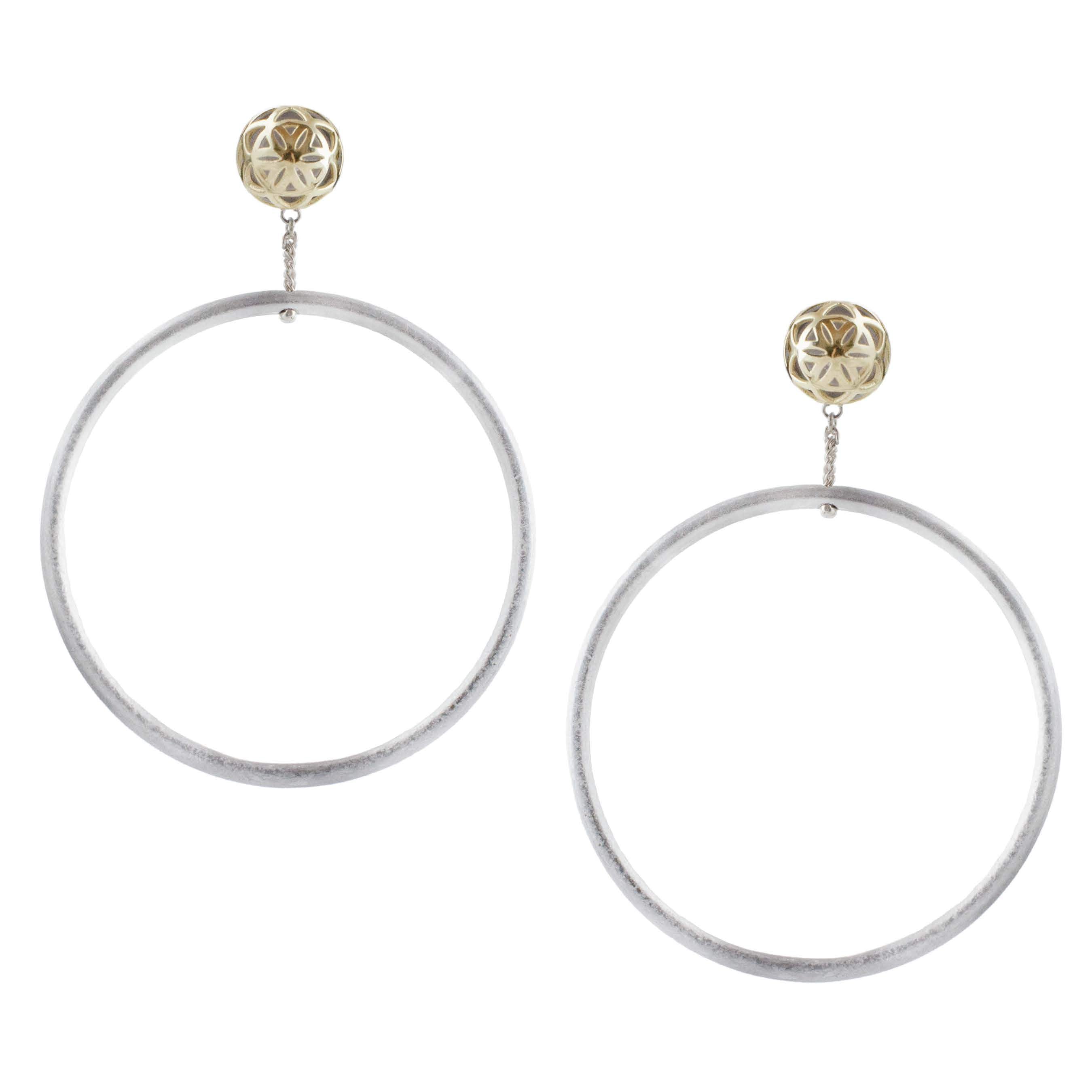 SPHERIC SEED OF LIFE HOOP EARRINGS