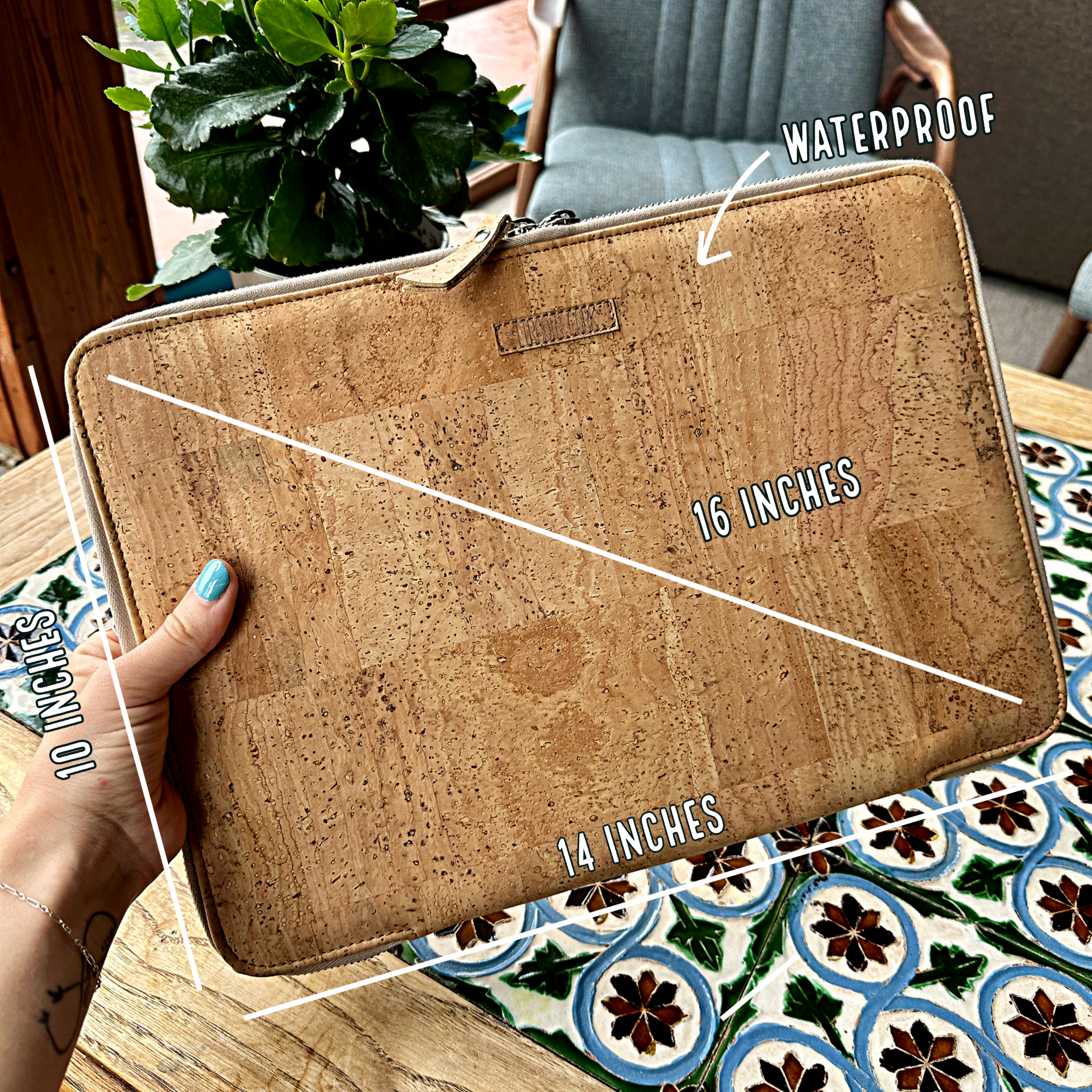 Protect your laptop in style with our eco-friendly cork sleeve. Durable, lightweight, and water-resistant. Cushioned interior and stylish design. Perfect for MacBook, Dell, and more. Order now!