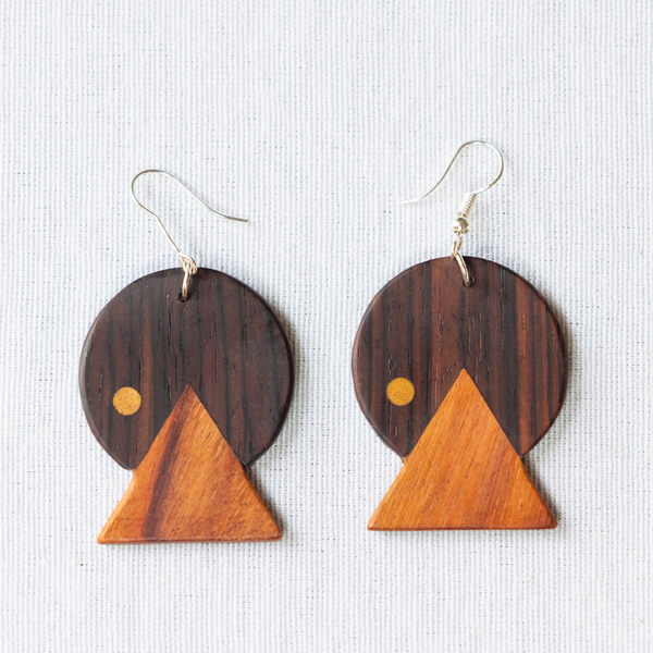 Embrace Everlasting Eventide with Sunset Wood Earrings