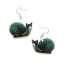 Snail Cat Earrings - Eco-friendly, Zero Waste, plastic free, handmade Pergamo Paper Goods