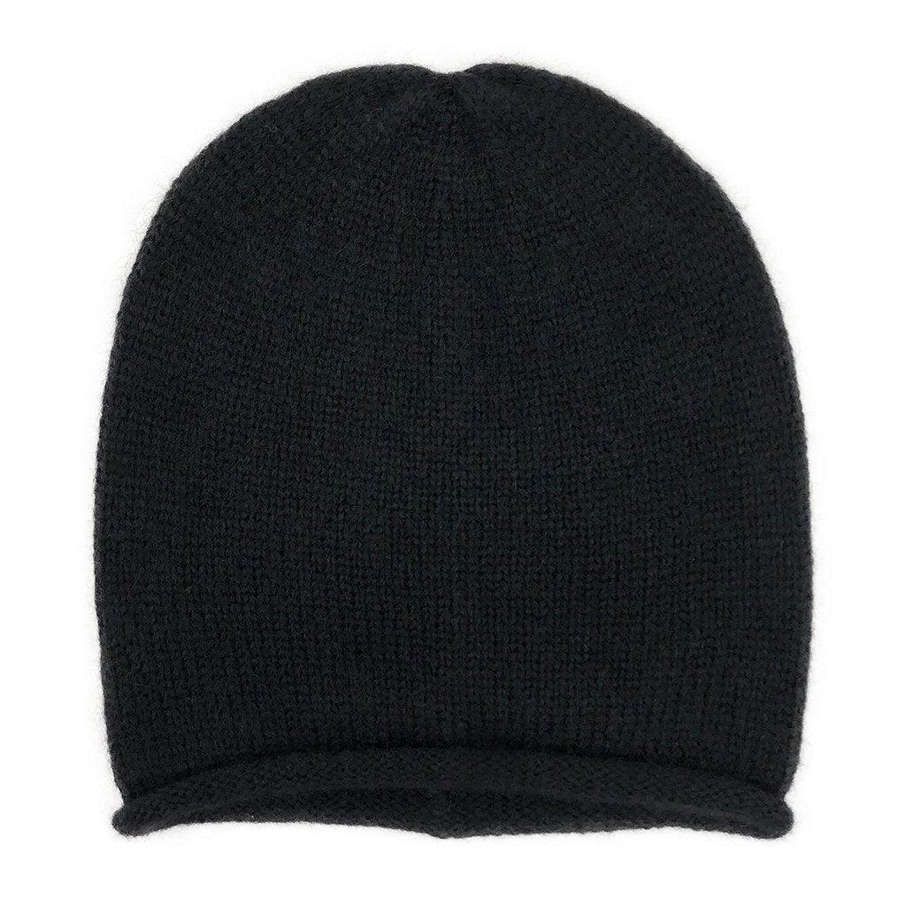 Black Essential Knit Alpaca Beanie - Sustainable Warmth and Effortless Style