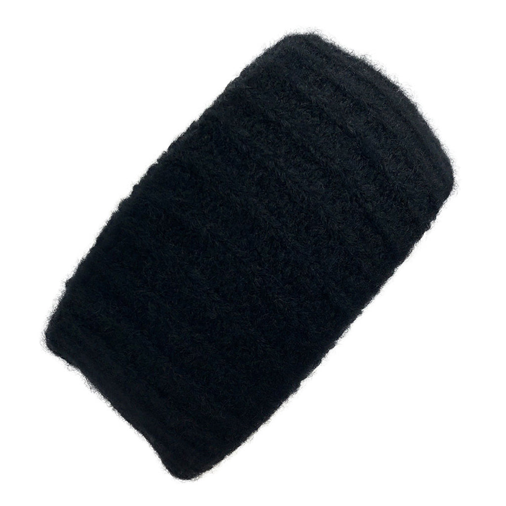 Black Ribbed Alpaca Ear Warmer - Handmade & Fair Trade