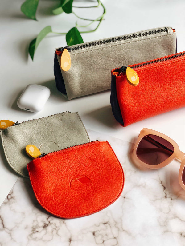 Chic & eco-friendly vegan makeup bag set! Union + Coney organizes cosmetics, keys, jewelry. 5 colors. Sustainable fashion, travel, gifts. Shop now!