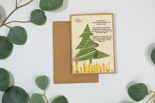 Spread Holiday Cheer with Vibrant Handmade Banana Paper Christmas Cards**