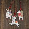 A photo of the Classic Alpaca Wooden Christmas Ornament Set