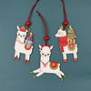 A photo of the Classic Alpaca Wooden Christmas Ornament Set