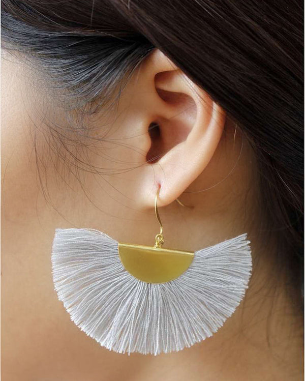Tassel Fan Earrings - Handmade Bohemian Drop Earrings