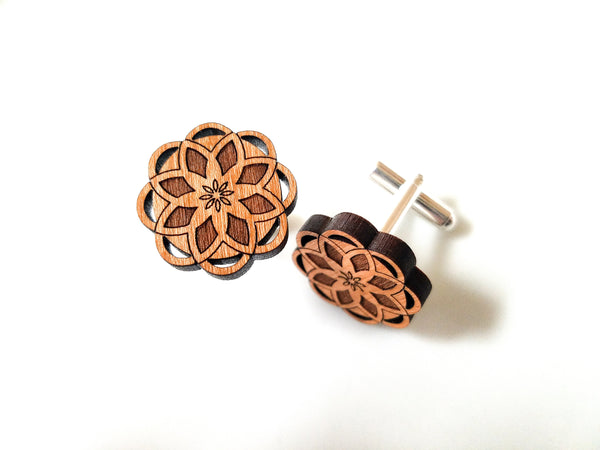 Stylish Cherry Wood Cufflinks for Men - Perfect for Groomsmen, Weddings, and Special Occasions