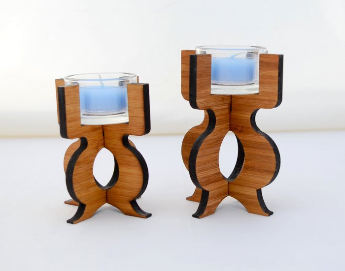 Equinox Tea Light Holder in eco-friendly bamboo