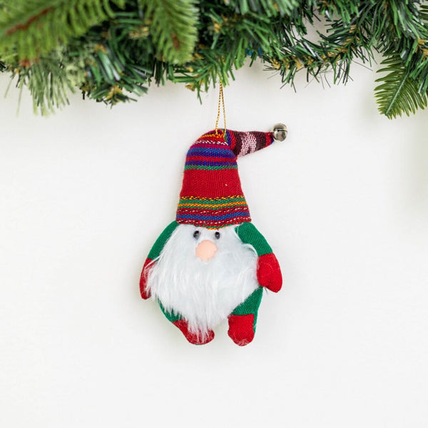 Delightful Handcrafted Fair Trade Fabric Gnome Ornament: A Touch of Festive Charm for Your Home**