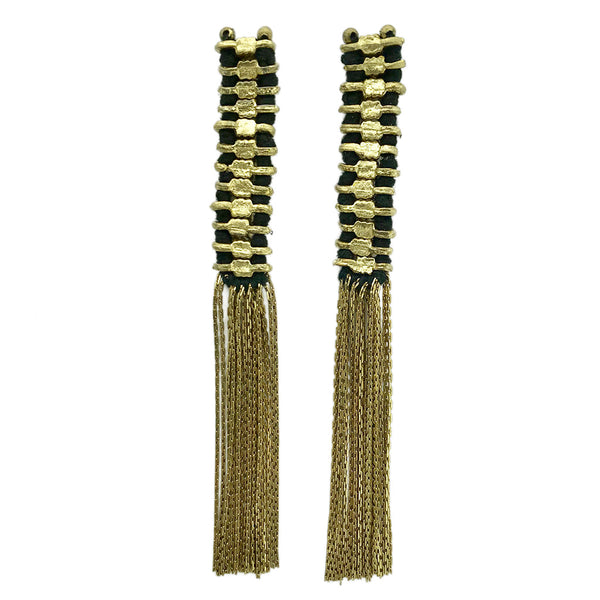 Temple Tassel Earrings: Boho Luxe Meets Timeless Tradition black