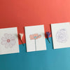 Birthday Poppy Letterpress Card - Made without electricity or paper, sustainable