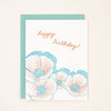 Carte typographique Birthday Poppies - fabriquée sans électricité ni papier, durable