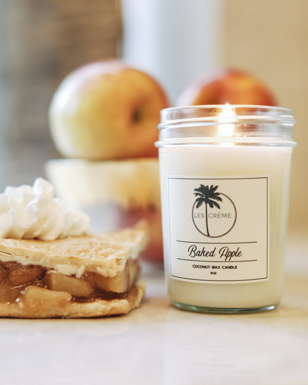 Baked Apple Scent Coconut Wax Candle - Vegan, Eco-friendly, Organic