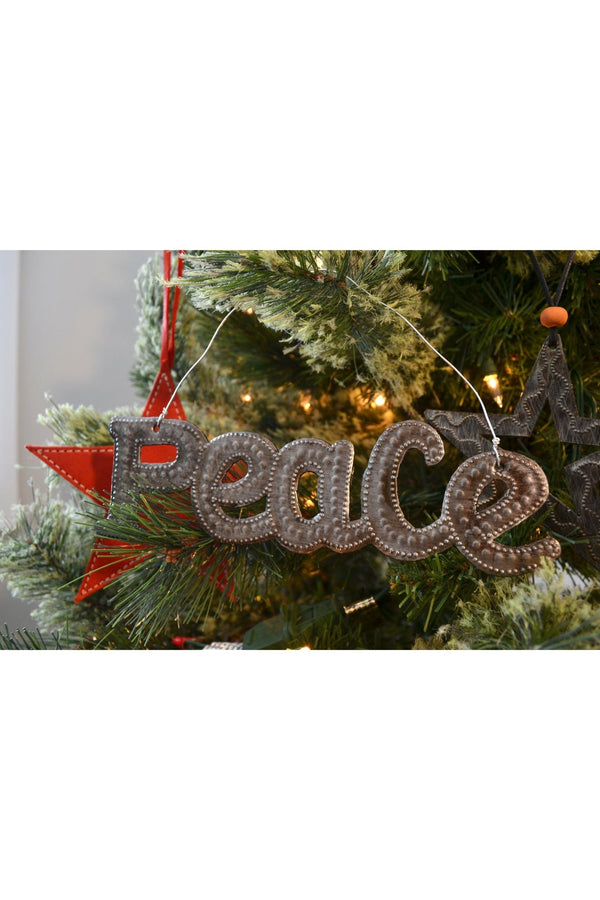 Inspire and Uplift with Handcrafted Recycled Steel Word Ornaments**