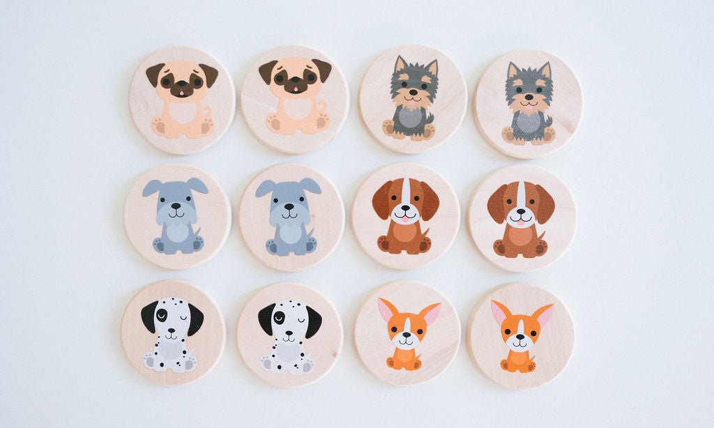 Dog Matching Game - Wooden Memory Game for Kid