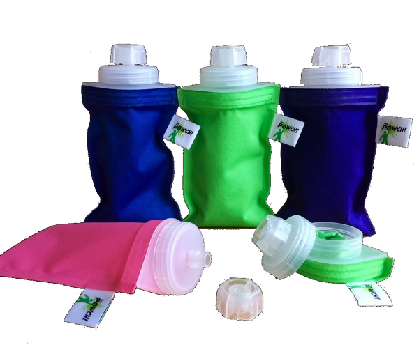 A REUSABLE, collapsible, waterproof, eco-friendly, easy-to-clean, on-the-go, human and pet storage bottle/ container K.O. ECOLIFE