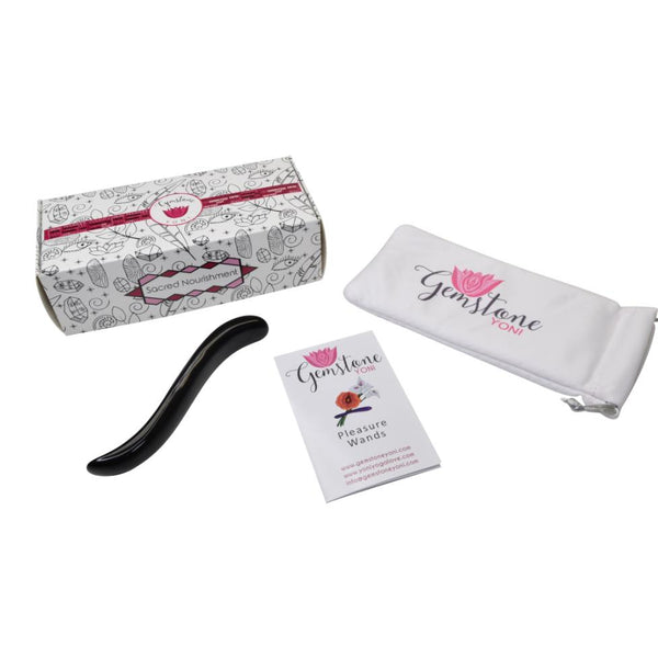 Experience Pure Elegance and Sensuality with our Black Obsidian G-Spot Yoni Massage Wand!