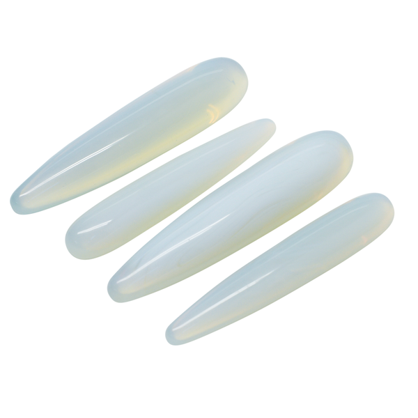 The Opalite Straight Yoni Wand is a powerful tool for women's pelvic floor exercises and sexual wellness. It is made of 100% natural opalite, which is a calming and balancing stone that can help to promote relaxation and well-being. The wand is also smooth and polished, making it comfortable to wear.
