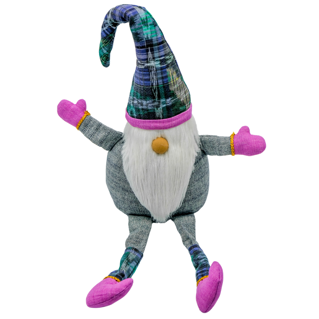 Enchanting Handcrafted Fair Trade Giant Sitting Holiday purple Gnome: A Touch of Whimsy for Your Home**