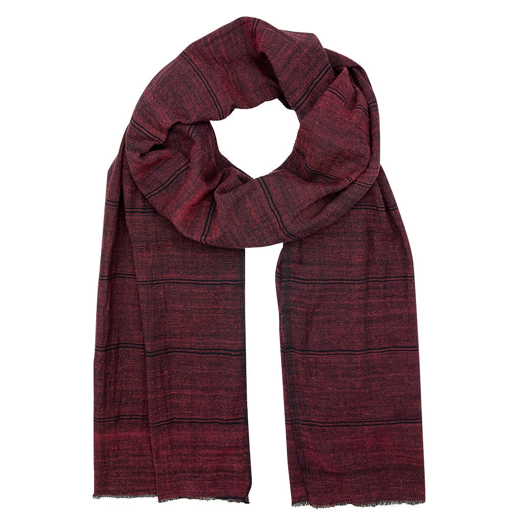 Embrace Earthy Elegance: Handwoven Striped Scarf (Ethical, One-of-a-Kind, Men & Women)