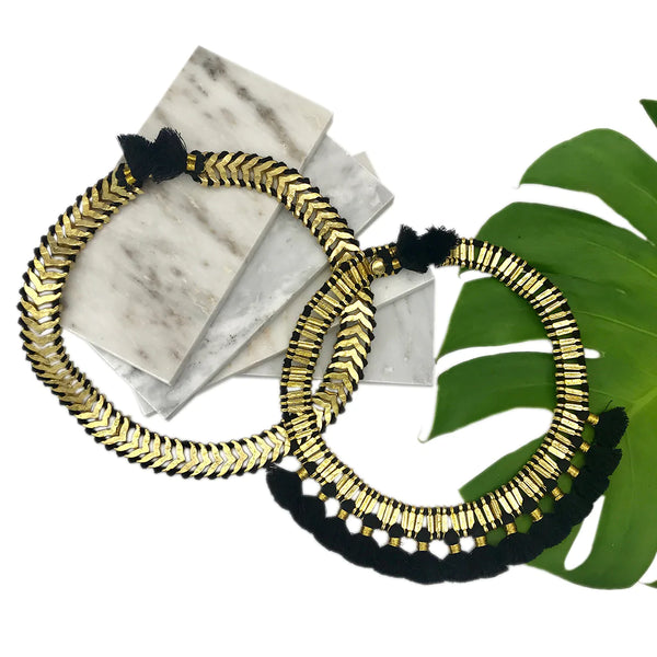 Embrace Bold Elegance: Temple Tassel Collar Necklace (Ethically Handcrafted, Fair Trade)