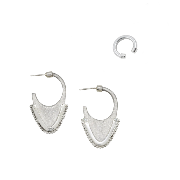 The Tribal Dome Earrings + Virtuous Circle Ear Cuff Set - Sustainable fashion that aligns with your values and elevates your style.