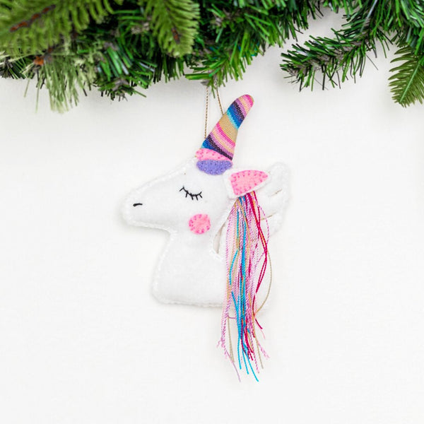 Enchant Your Holidays with Our Adorable Felt Unicorn Ornament