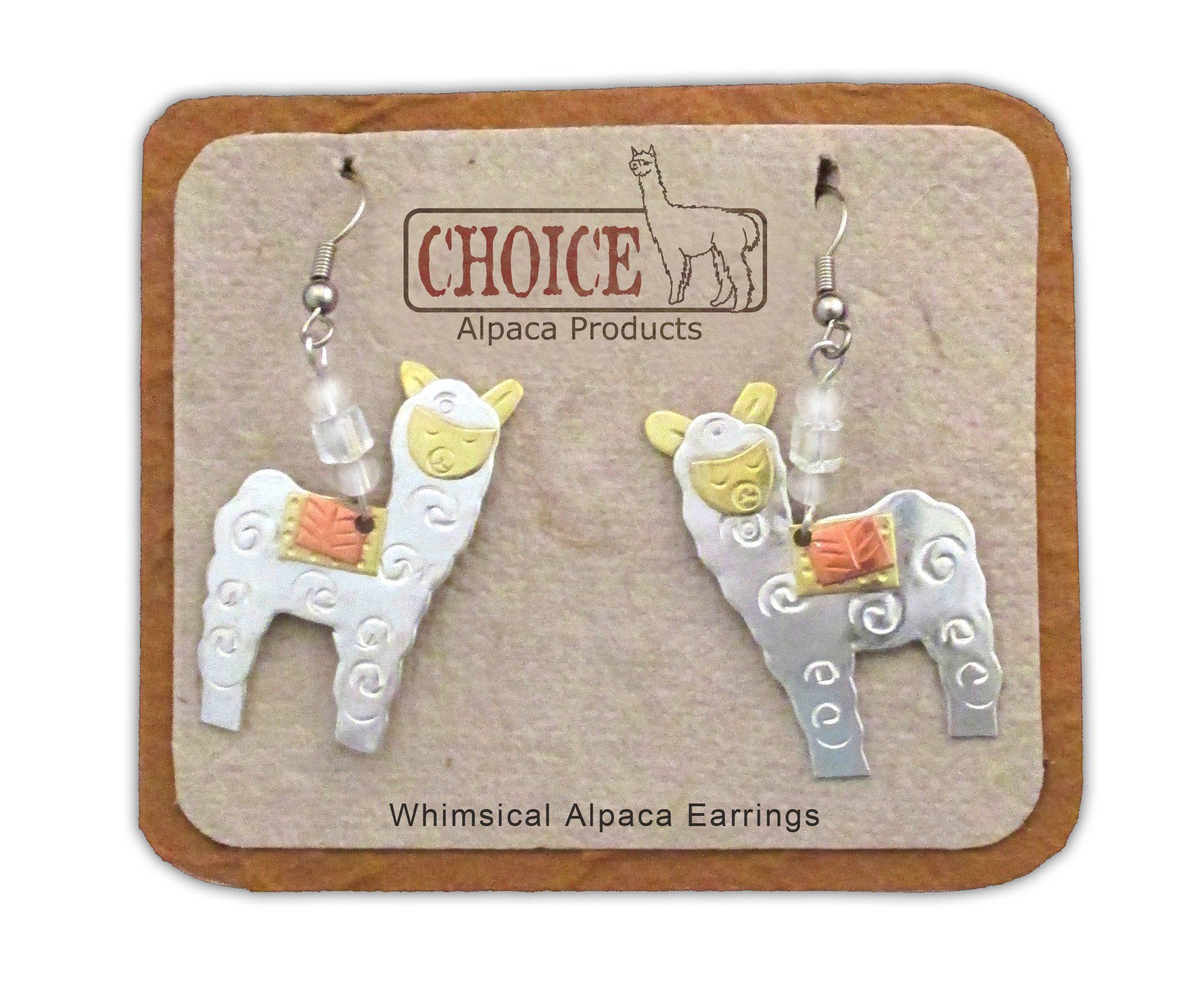Capture Alpaca Charm: Playful Handcrafted Alpaca Earrings (Nickel, Copper, Brass)