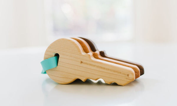 These wooden toy keys are a classic toy that will inspire hours of imaginative play. They are made from sustainably sourced wood and are perfect for toddlers and young children.