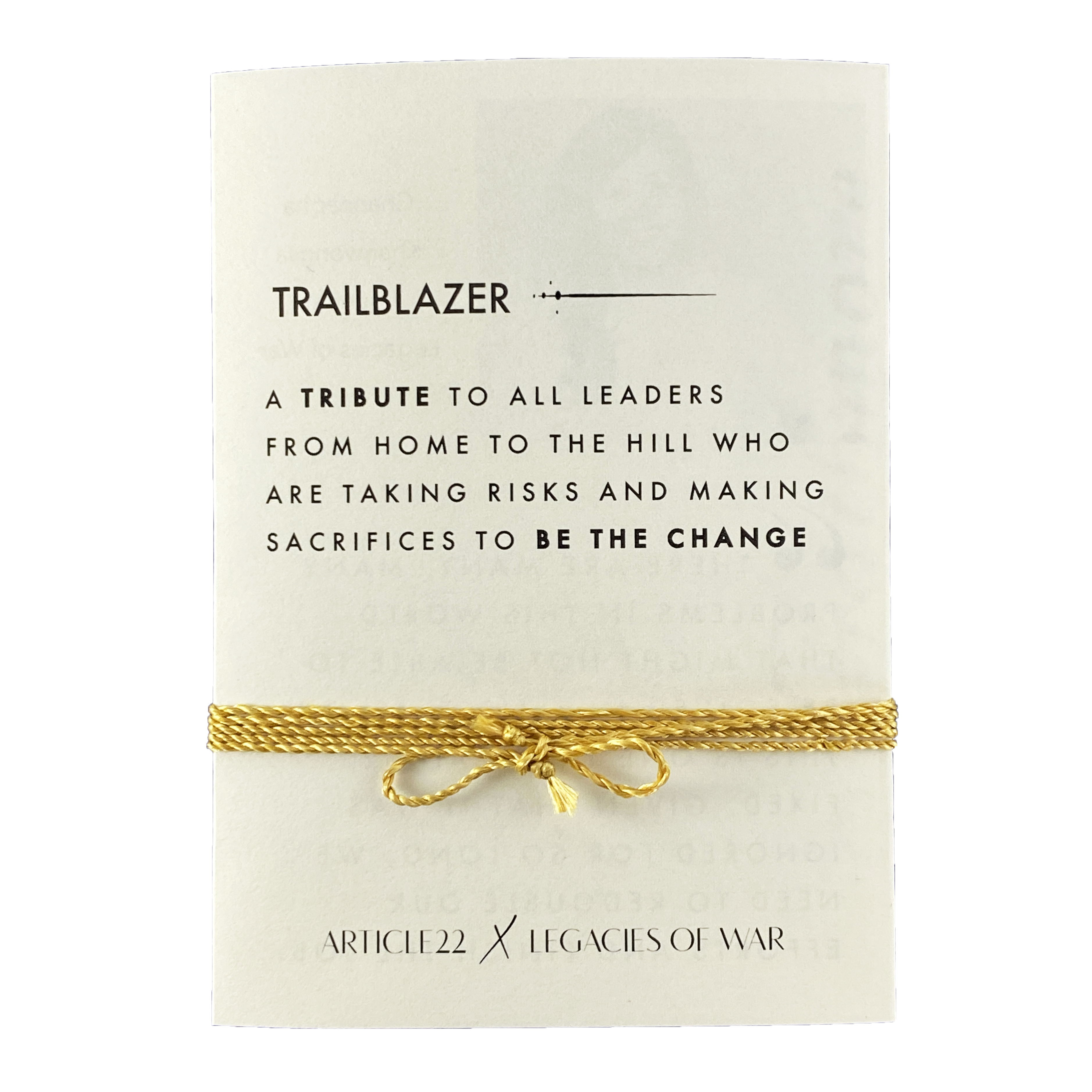 NEW LAO SILK TRAILBLAZER BRACELET - LEGACIES OF WAR COLLABORATION