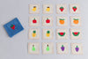 A photo of the Fruits Memory Game pieces