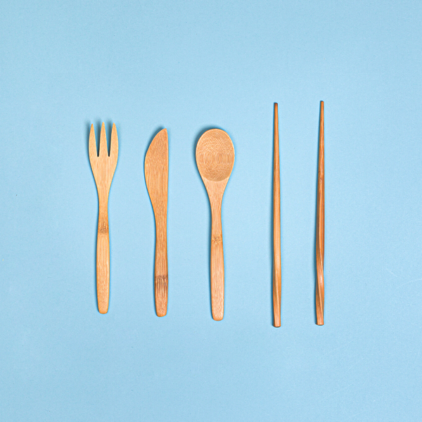Set de utensilios de bambú - residuo cero - Sin plástico